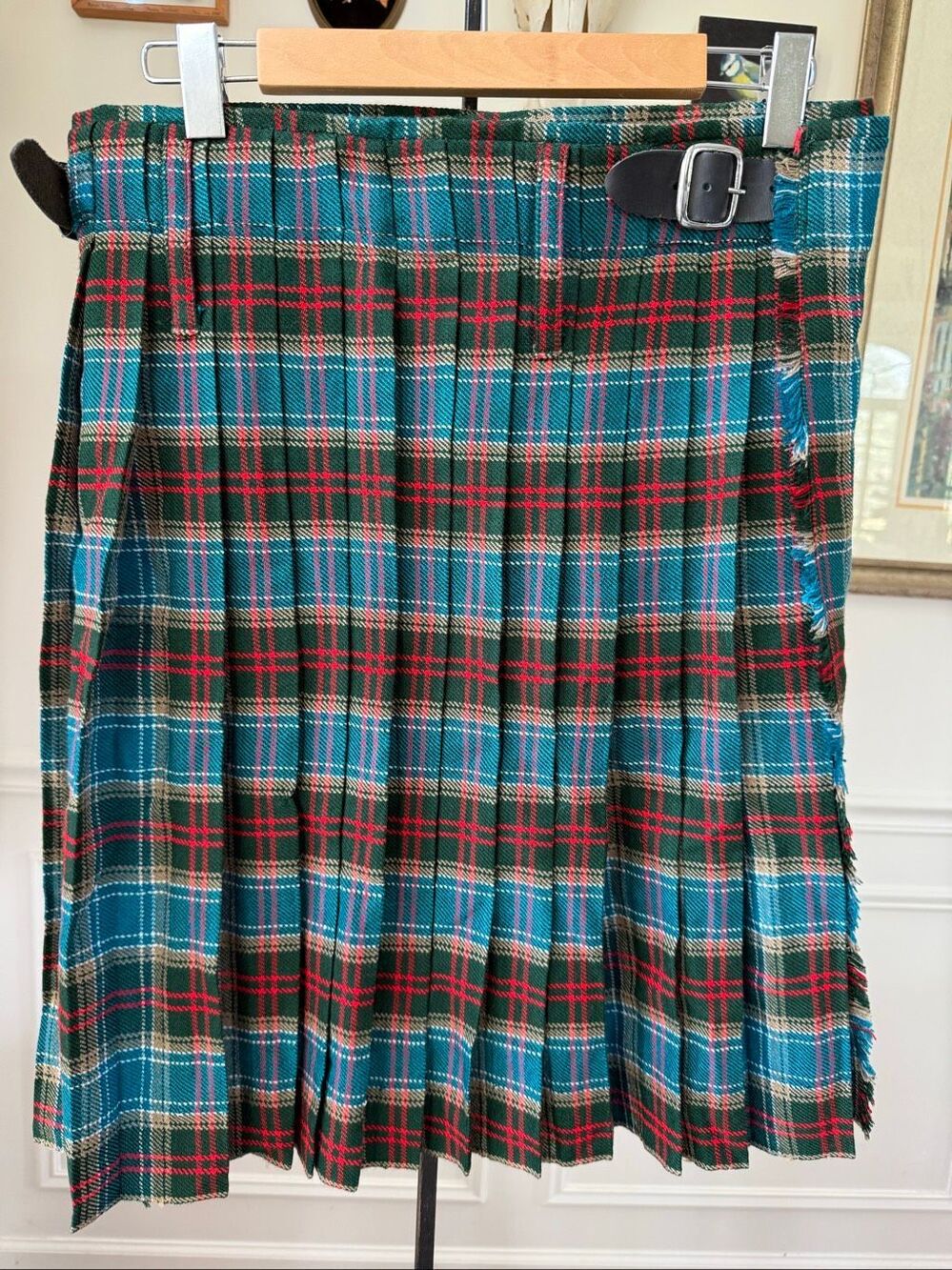 Go Kilt Plaid Pleated Buckle Kilt Mens 34